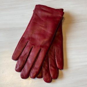 Red Leather Touch-Screen Gloves